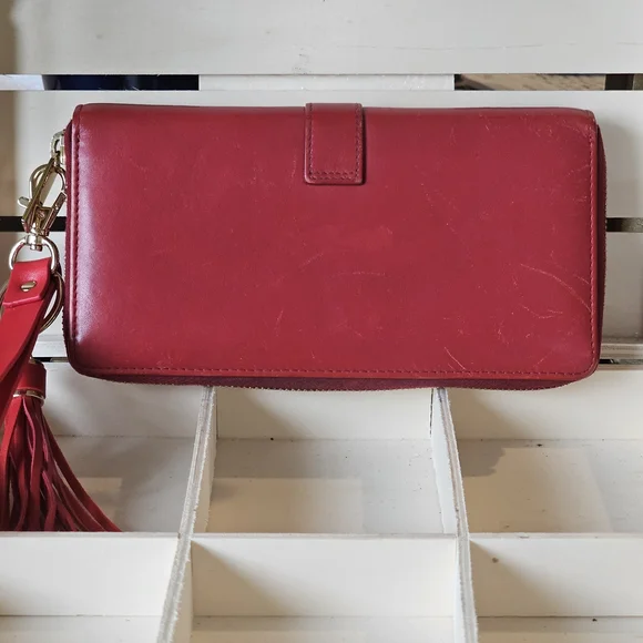 YSL Yves Saint Laurent 2014 "Y" Ligne "Chyc" Continental Wallet w/Wristlet - Picture 6 of 11